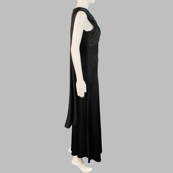 SANDRO Size S Black Viscose Blend Sleeveless Wrap Maxi Dress - Picture 3 of 9